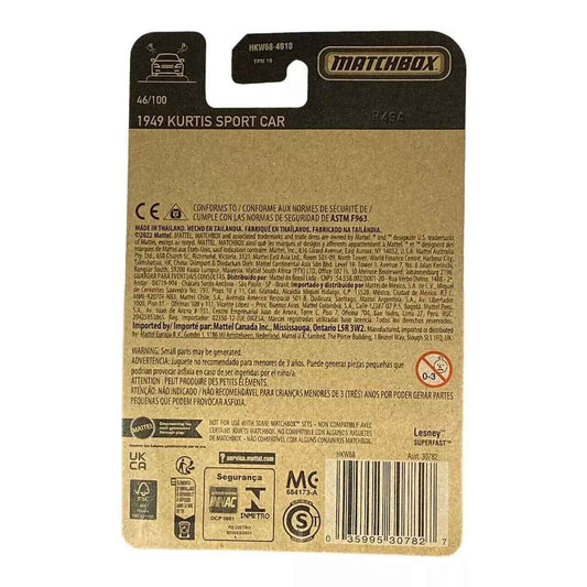 Matchbox 1949 Kurtis Sport Car - Matchbox 70 Years Series 46/100