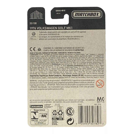 Matchbox 1976 Volkswagen Golf MK1 - Matchbox Series 33/100