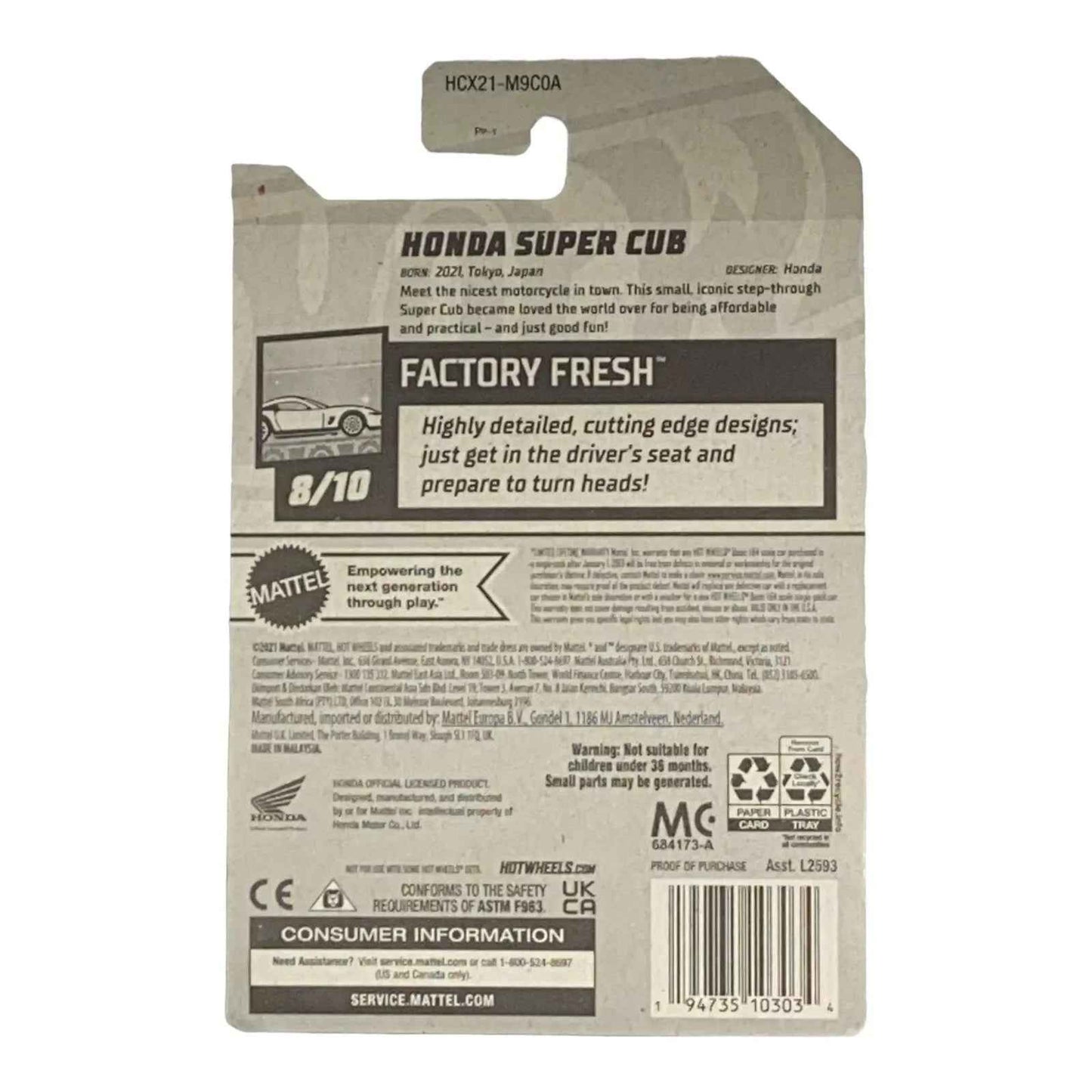 Hot Wheels Honda Super Cub - Factory Fresh Series 8/10