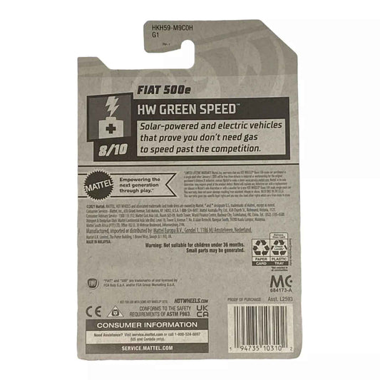 Hot Wheels Fiat 500e - Green Speed Series 8/10