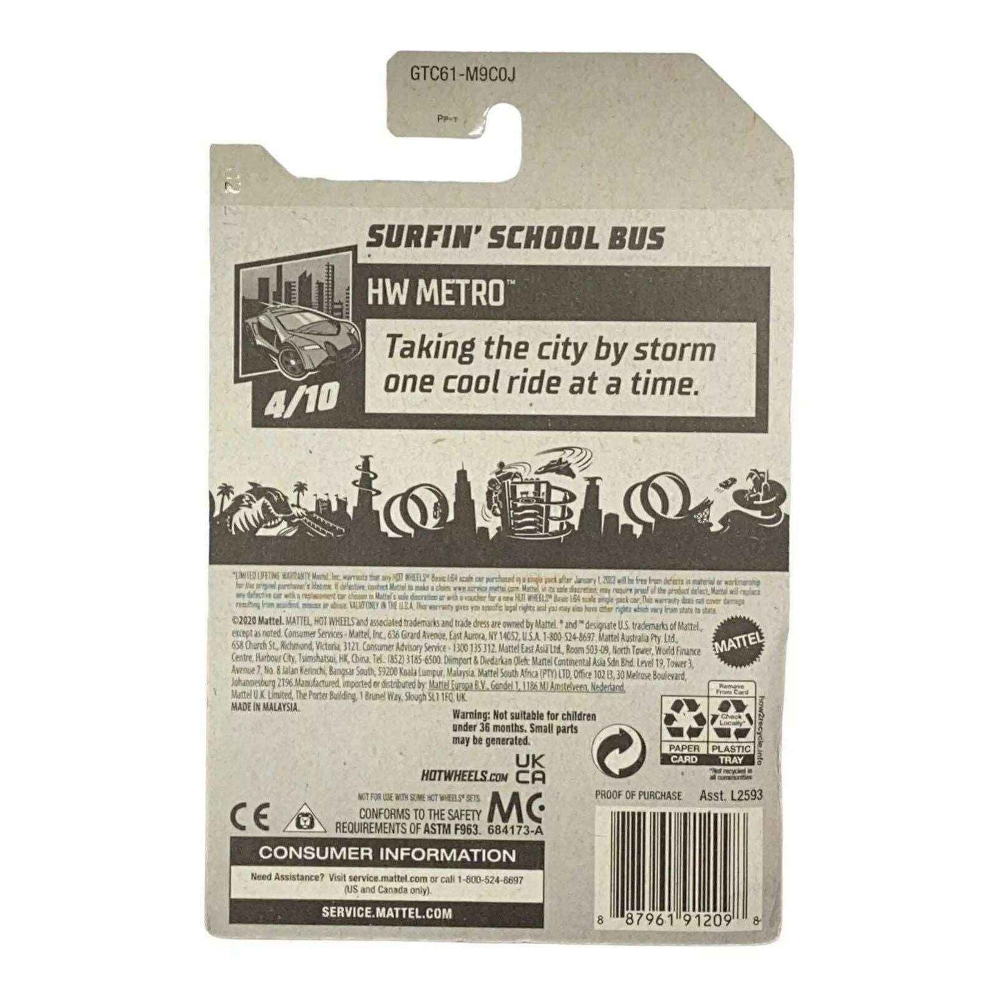 Hot Wheels Surfin' School Bus - Metro Series 4/10