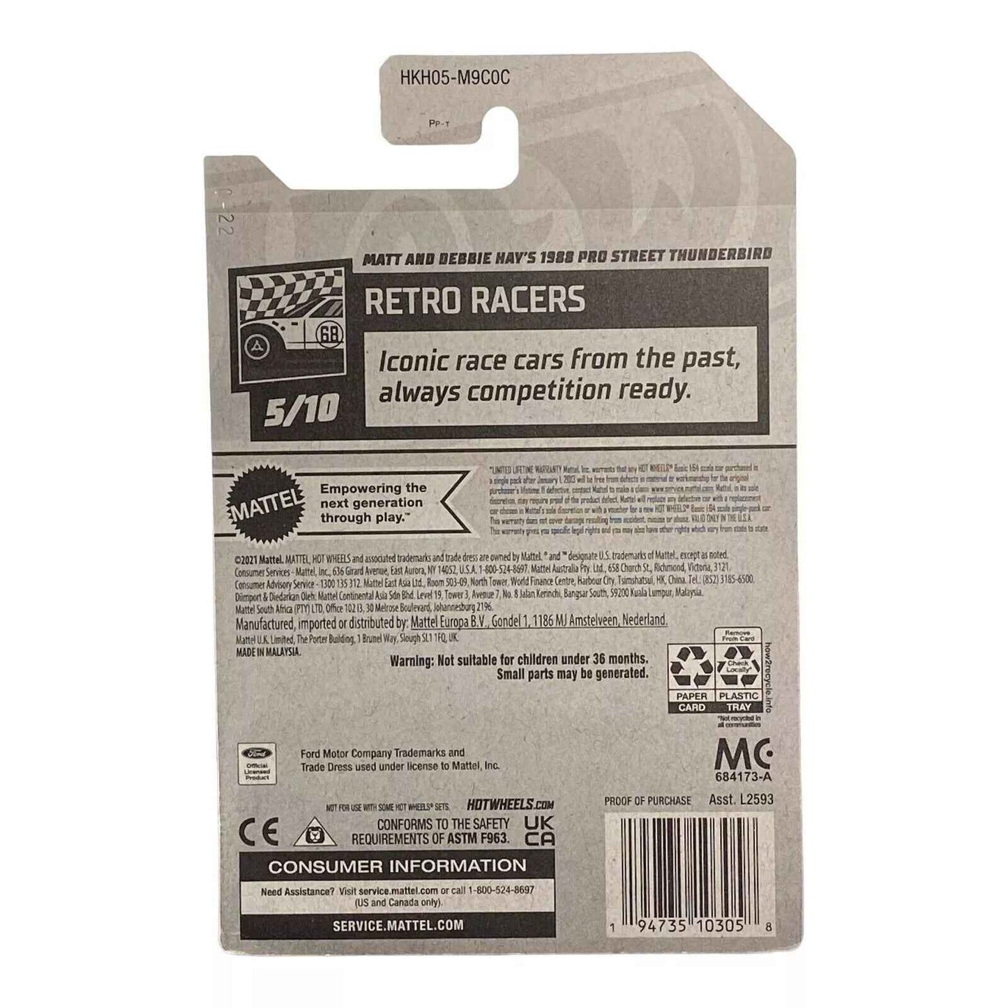 Hot Wheels Matt and Debbie Hay's 1988 Pro Street Thunderbird - Retro Racers 5/10