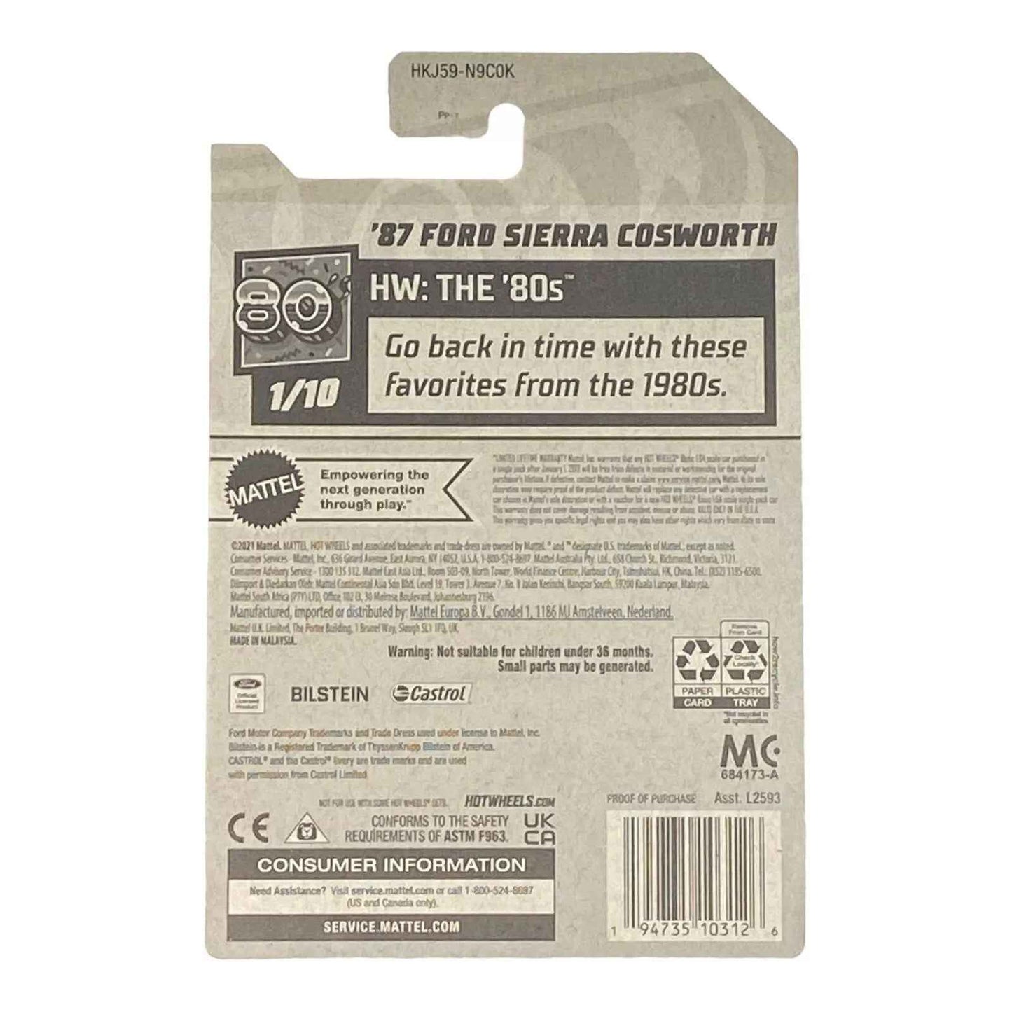 Hot Wheels '87 Ford Sierra Cosworth - The 80's Series 1/10