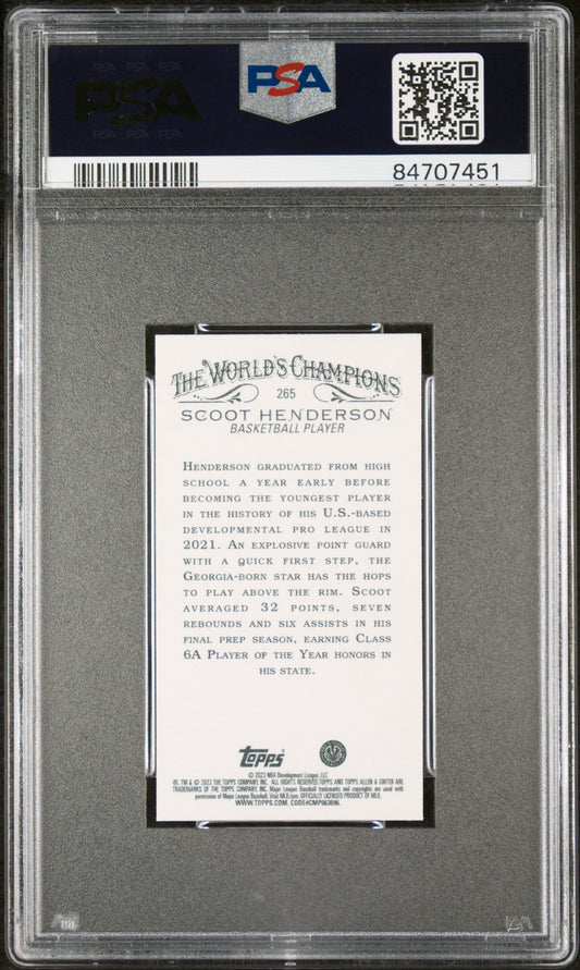2023 TOPPS ALLEN & GINTER SCOOT HENDERSON #265 - PSA 10
