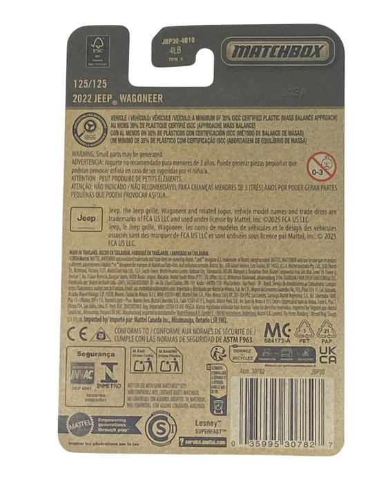 Matchbox 2022 Jeep Wagoneer - 2025 Matchbox Series 125/125