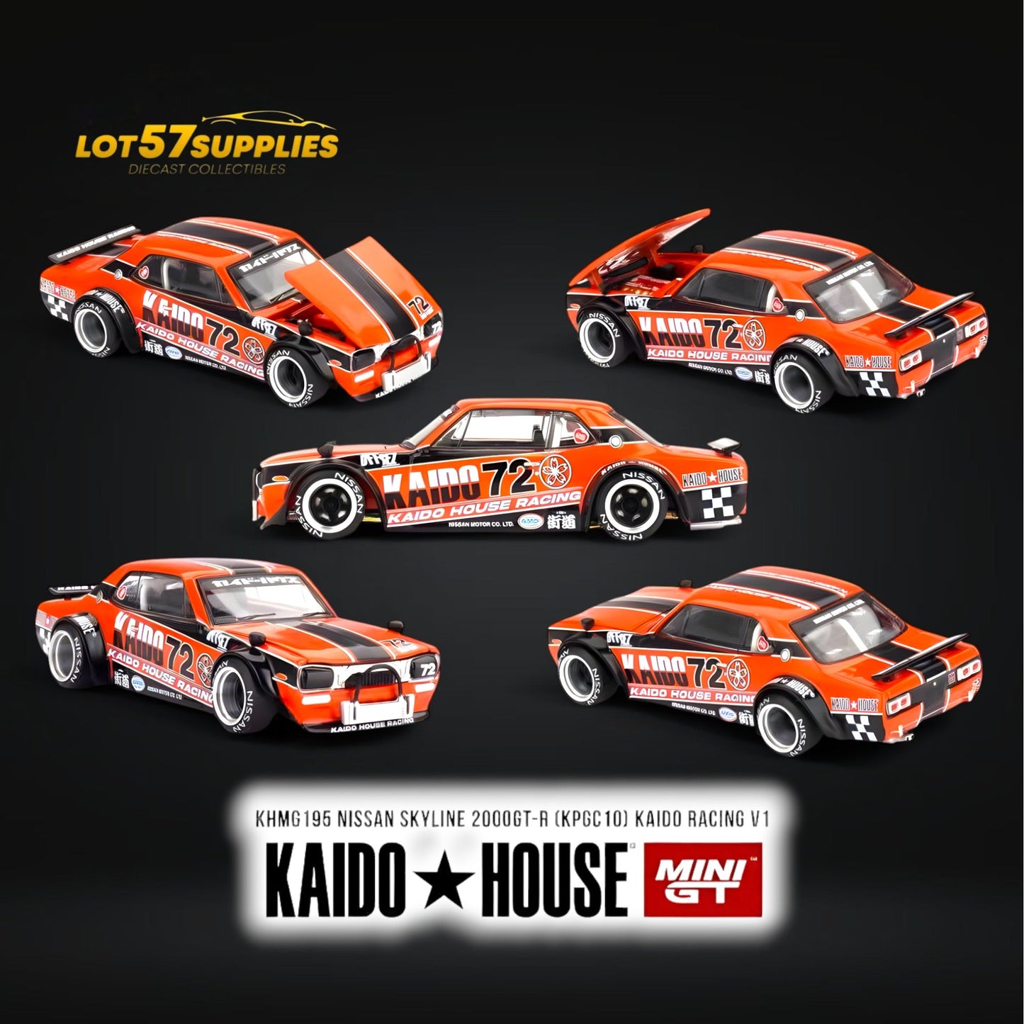 (Pre-Order) Mini-GT x KAIDO Nissan Skyline 2000GT-R (KPGC10) Kaido Racing V1 1:64