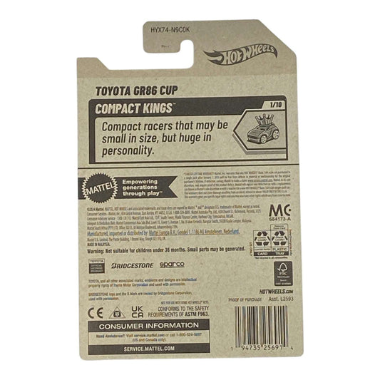 Hot Wheels Toyota GR86 Cup - Compact Kings Series 1/10