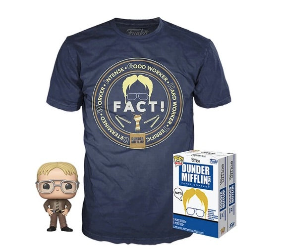 Dwight Schrute (Blonde) Pop! and Dwight Schrute Tee (L, Sealed) 871 - Target Exclusive