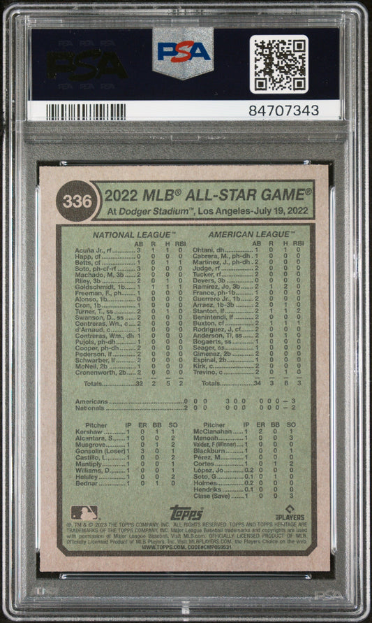 2023 TOPPS HERITAGE ACUNA JR/JUDGE #336 - PSA 10