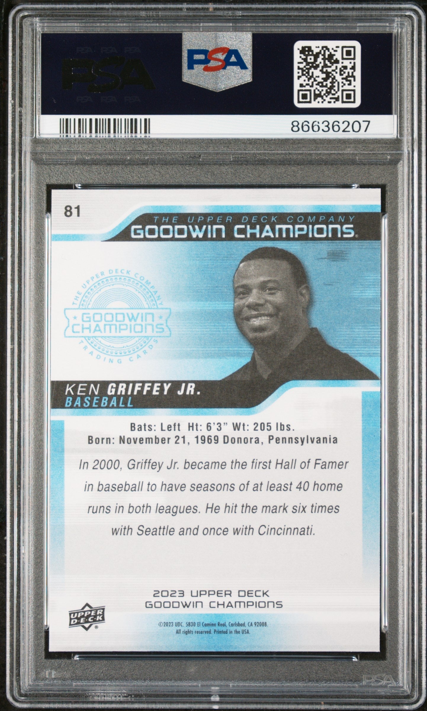 2023 UPPER DECK GOODWIN CHAMPIONS KEN GRIFFEY JR. #81 - PSA 10