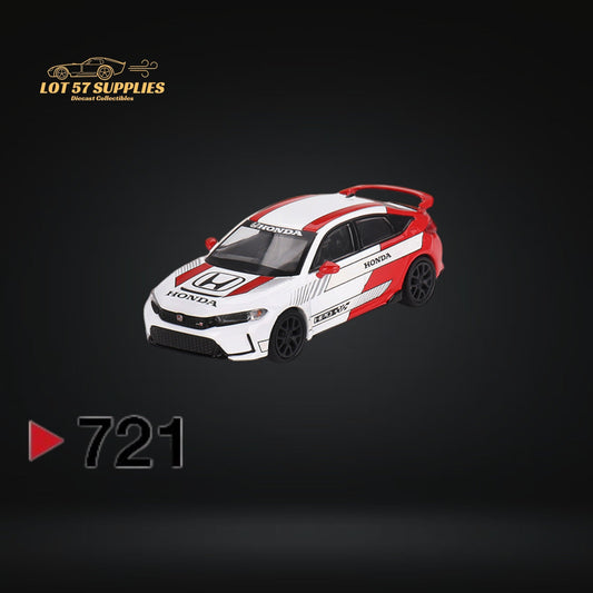 Mini-GT Honda Civic Type R #2 2023 Pace Car White #721 1:64 MGT00721