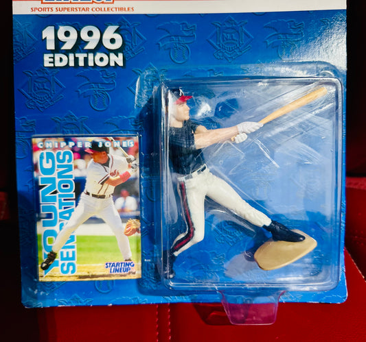 Kenner Starting Lineup 1996 Chipper Jones Atlanta Braves - Rare Clear Bubble - Rookie Figure