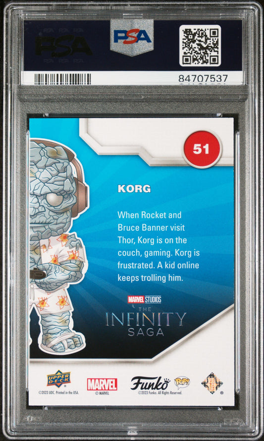 2023 UPPER DECK FUNKO POP MARVEL KORG GAMER CONVENTION #51 PSA 10