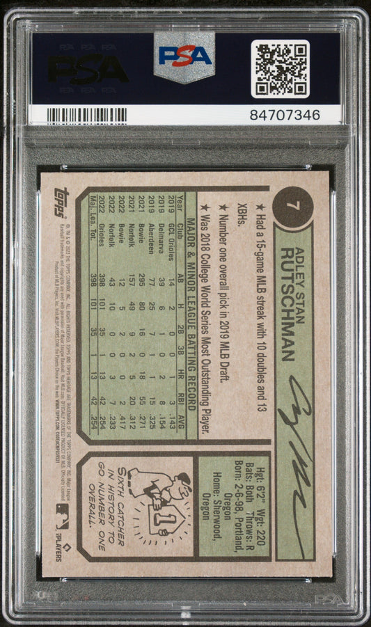 2023 TOPPS HERITAGE ADLEY RUTSCHMAN #7 - PSA 10