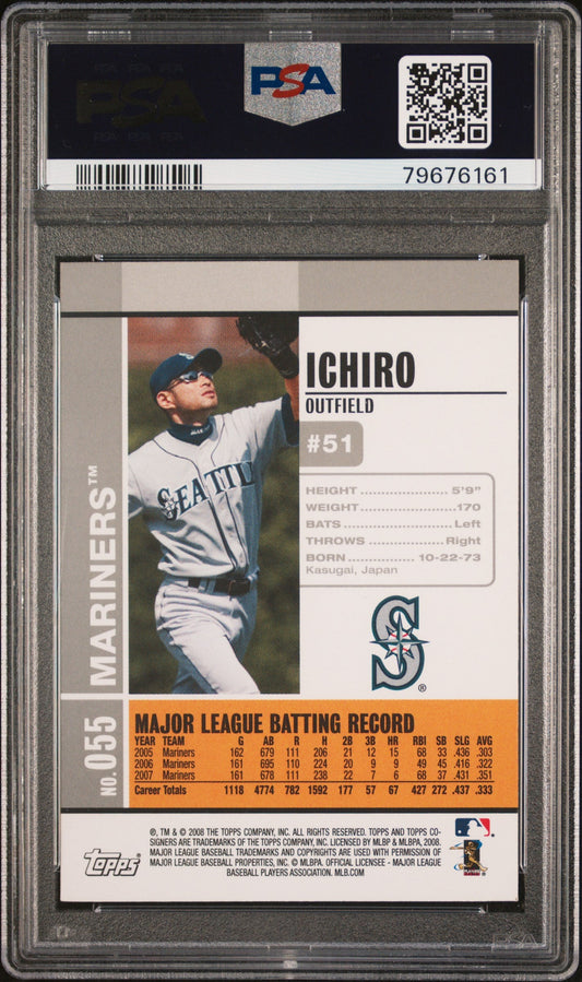 2008 TOPPS CO-SIGNERS ICHIRO SUZUKI #55 - PSA 10