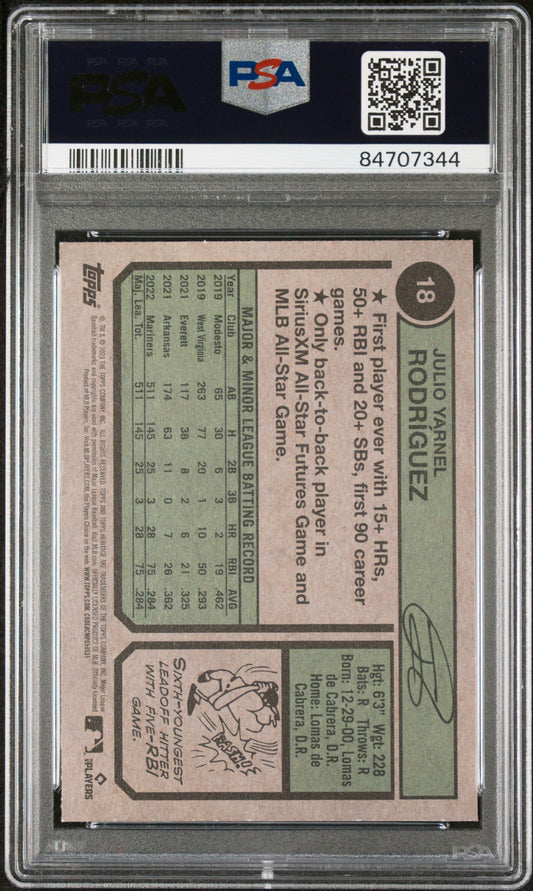 2023 TOPPS HERITAGE JULIO RODRIGUEZ #18 - PSA 10