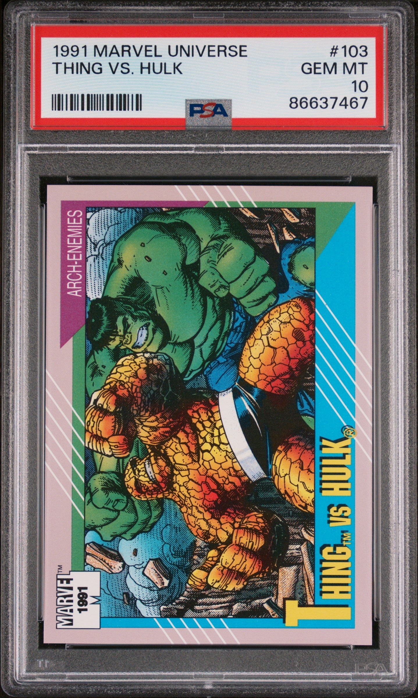 1991 MARVEL UNIVERSE THING VS. HULK #103 - PSA 10