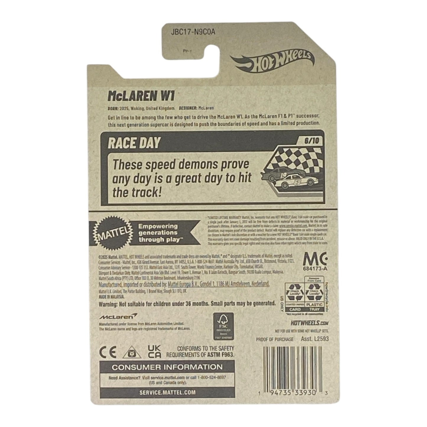 Hot Wheels McLaren W1 - HW Race Day Series 6/10