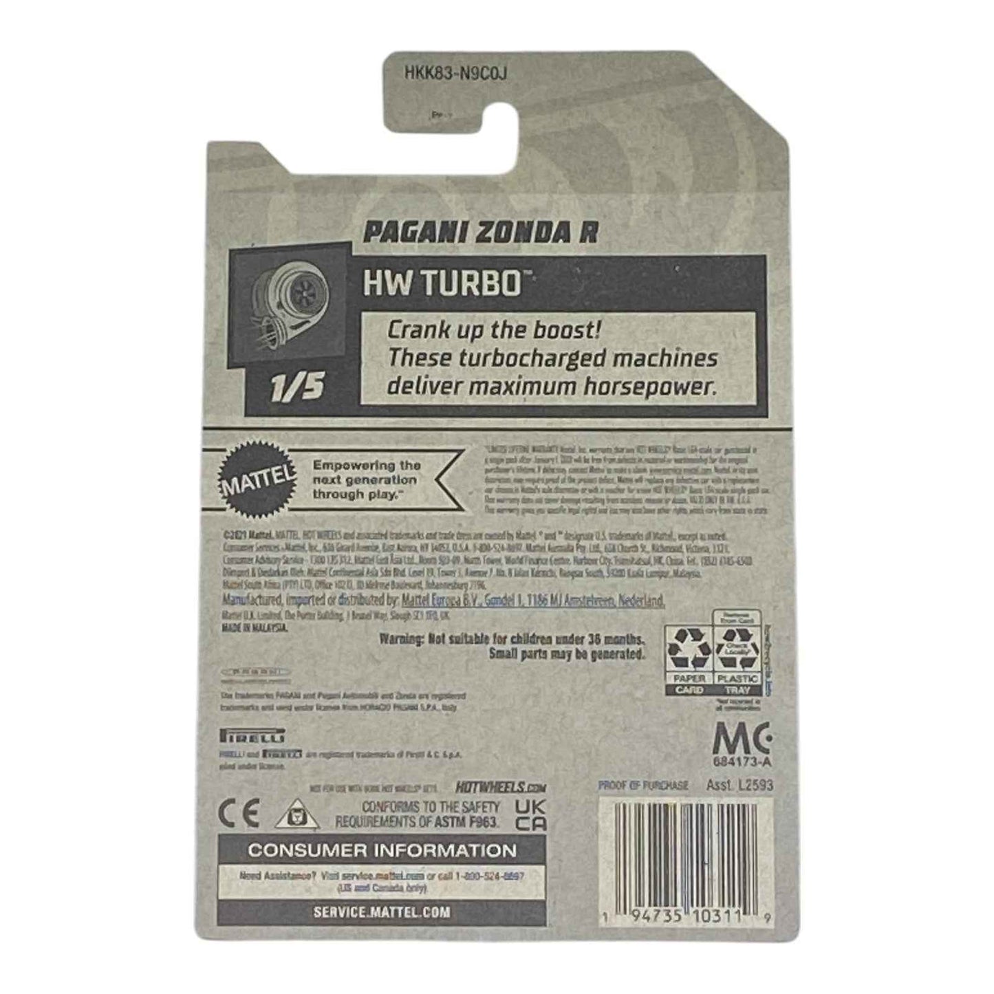 Hot Wheels Pagani Zonda R - Turbo Series 1/5