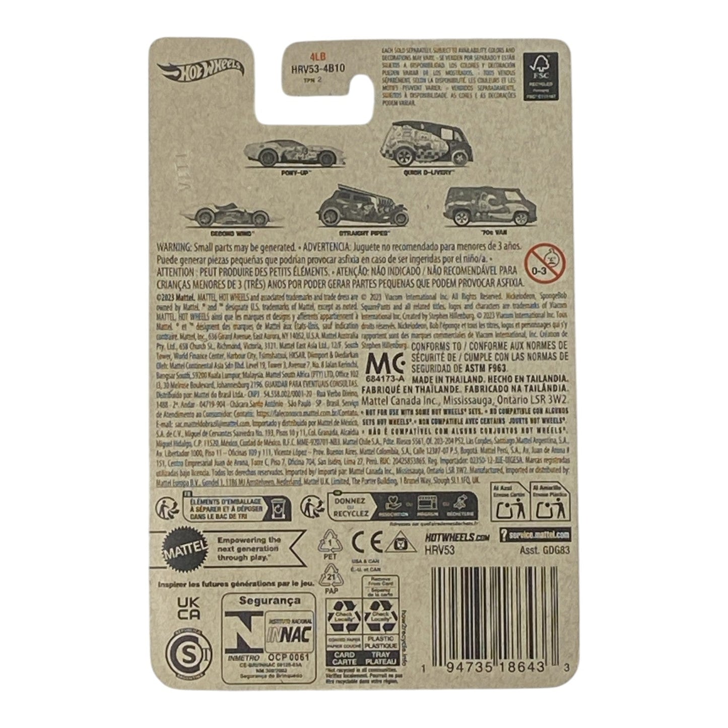 Hot Wheels Pony-Up - SpongeBob 25'th Anniversary Series 2/5