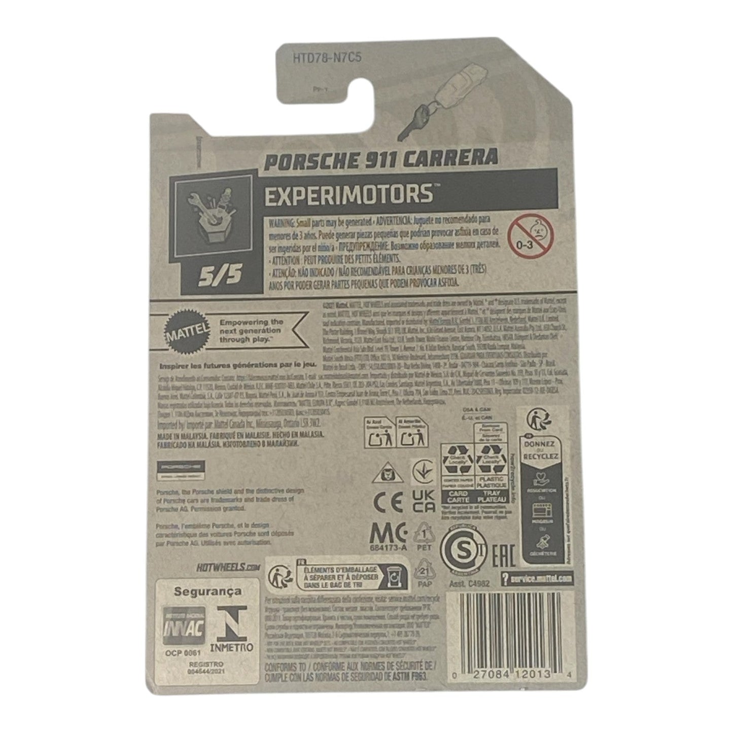 Hot Wheels Porsche 911 Carrera - Experimotors Series 5/5