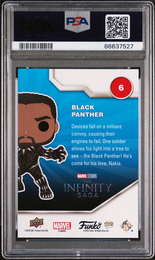 2023 UPPER DECK FUNKO POP MARVEL BLACK PANTHER PLATINUM #6 PSA 10