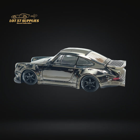 MC Porsche RWB 930 Chrome Gunmetal Gray Diecast 1:64