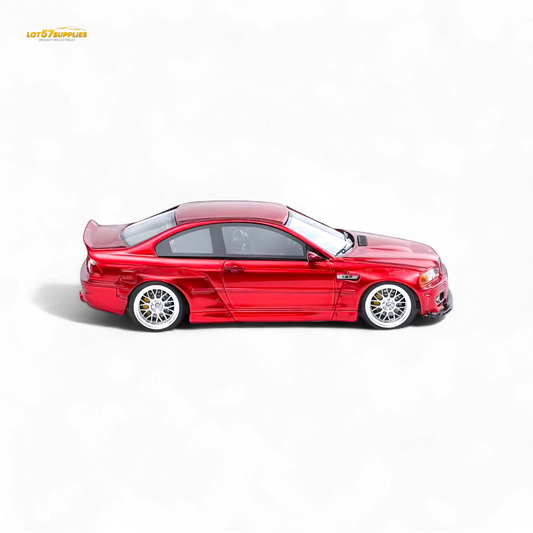 FLAME BMW M3 E46 Widebody Pandem in Metallic Red Resin 1:64