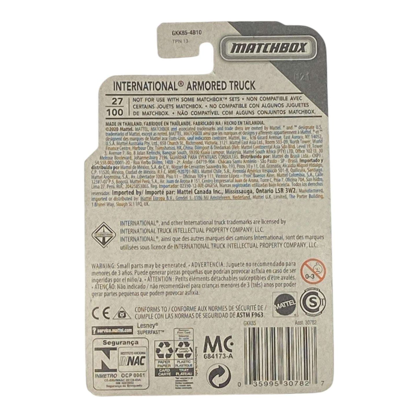 Matchbox International Armored Truck - MBX City Series 27/100