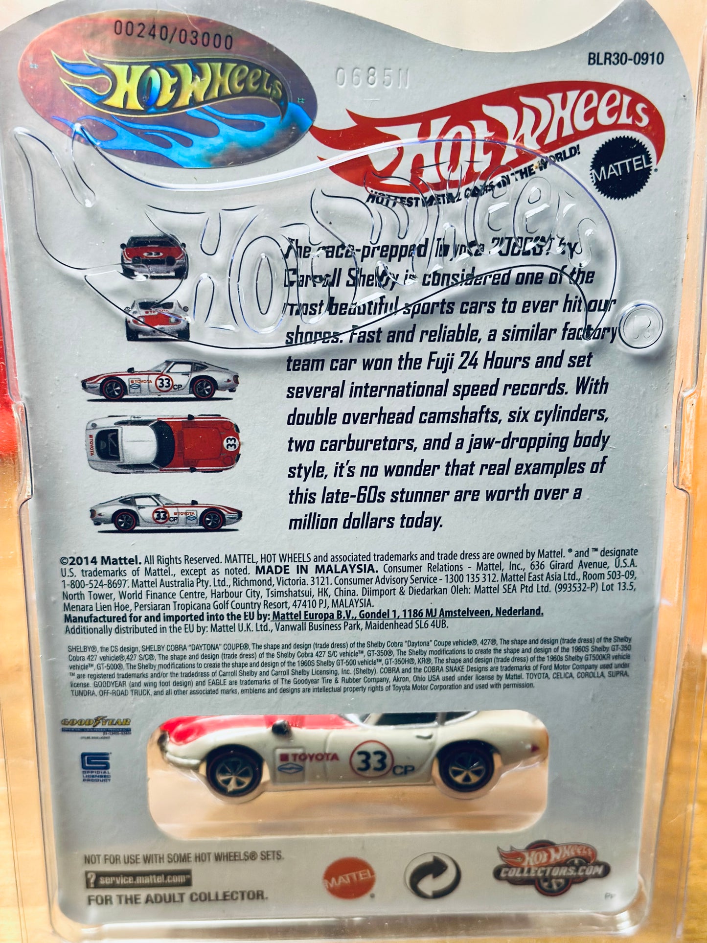 Hot Wheels RLC Exclusive Shelby Toyota 2000GT – Limited Edition #240 of 3000