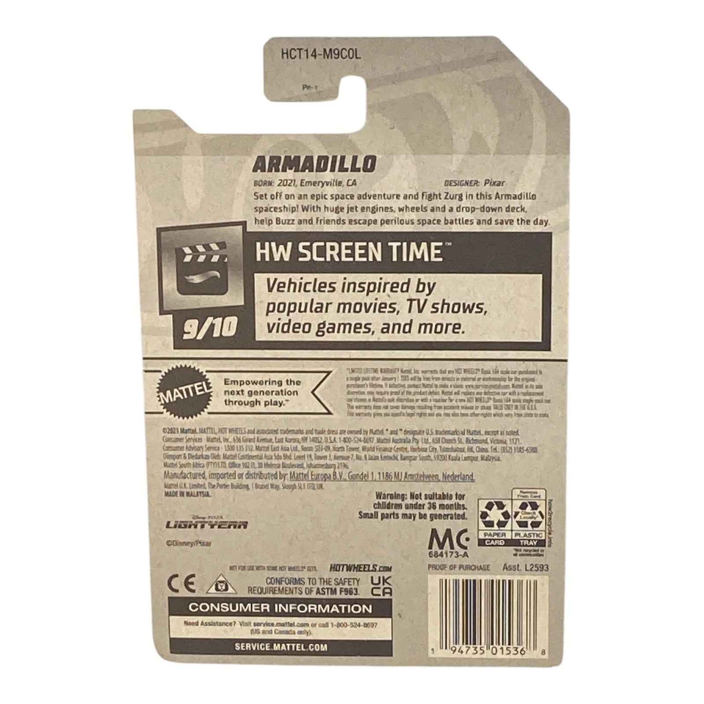 Hot Wheels Armadillo - Screen Time Series 9/10 (Ver 1)