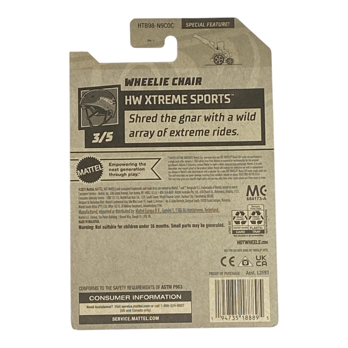 Hot Wheels Wheelie Chair - Ultimate Fun in HW Xtreme Sports Series 3/5