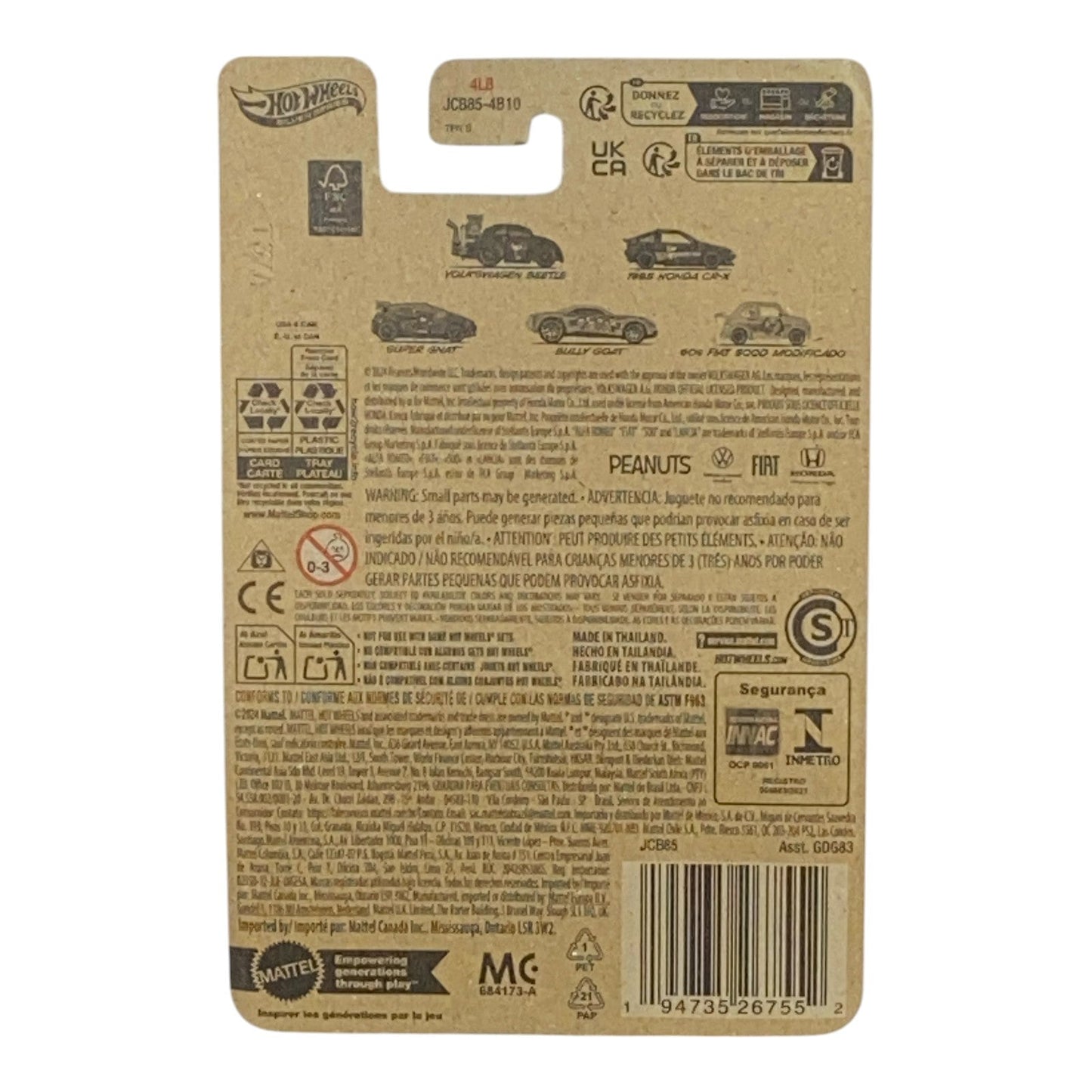 Hot Wheels 60's Fiat 500D Modificado - Silver Series Peanuts 75 Years 5/5