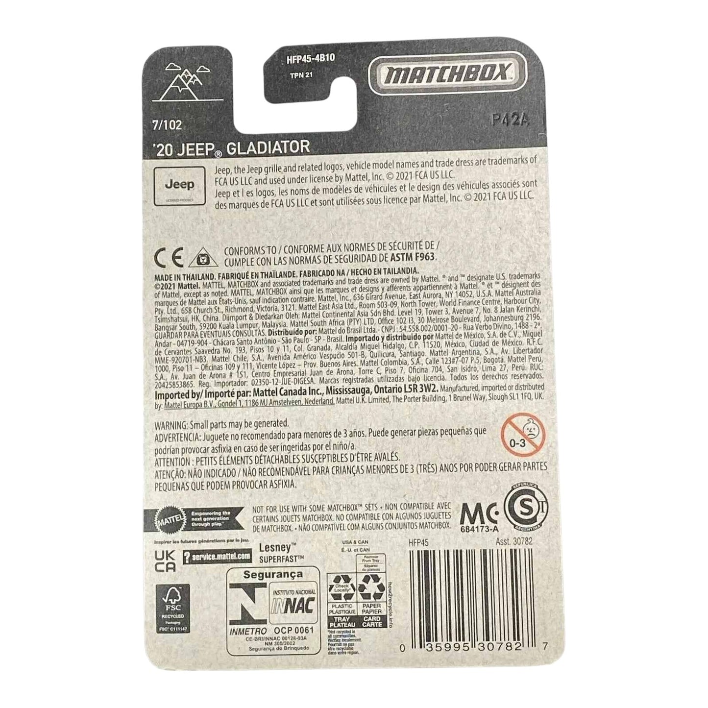 Matchbox '20 Jeep Gladiator - Matchbox Series 7/102