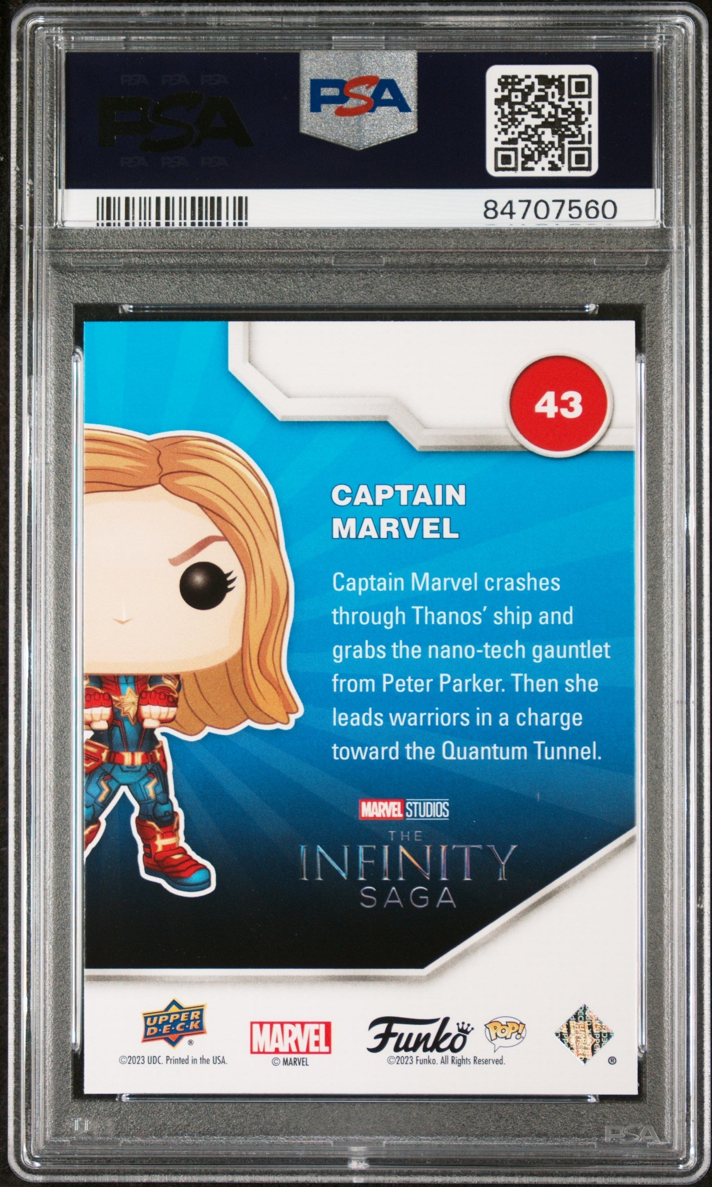 2023 UPPER DECK FUNKO POP MARVEL CAPTAIN MARVEL SPECTRUM #43 PSA 9