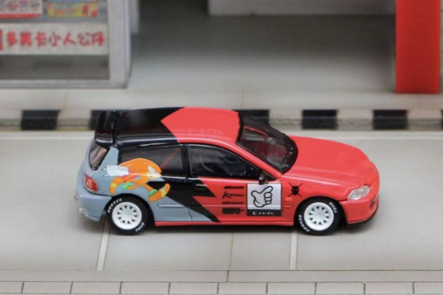 Street Weapon Honda Civic EG6 "KNUCKLES" Sonic livery 1:64