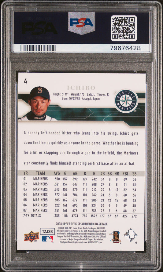 2008 SP AUTHENTIC ICHIRO #4 - PSA 10