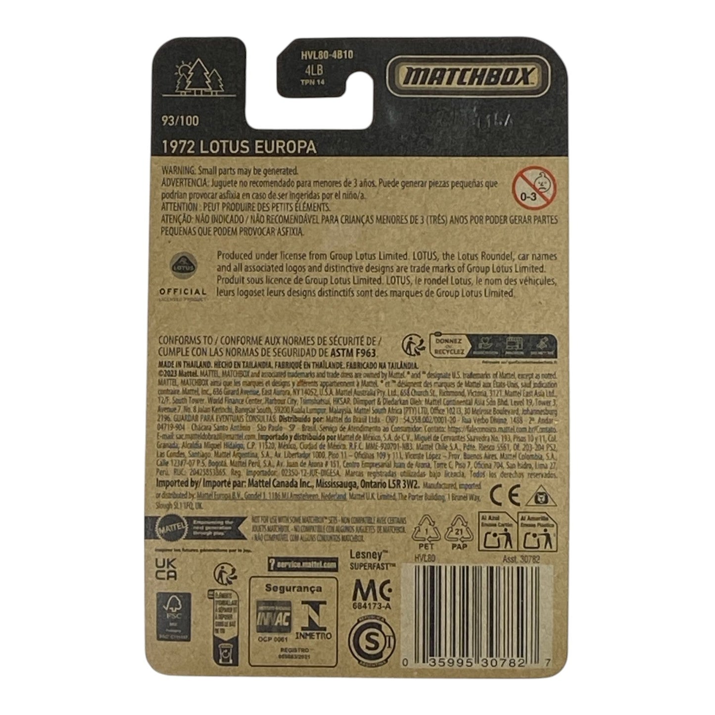 Matchbox 1972 Lotus Europa - Matchbox Series 93/100