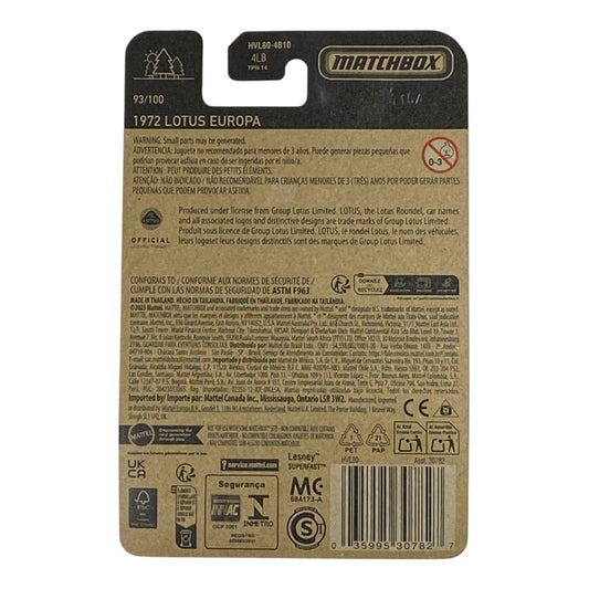 Matchbox 1972 Lotus Europa - Matchbox Series 93/100
