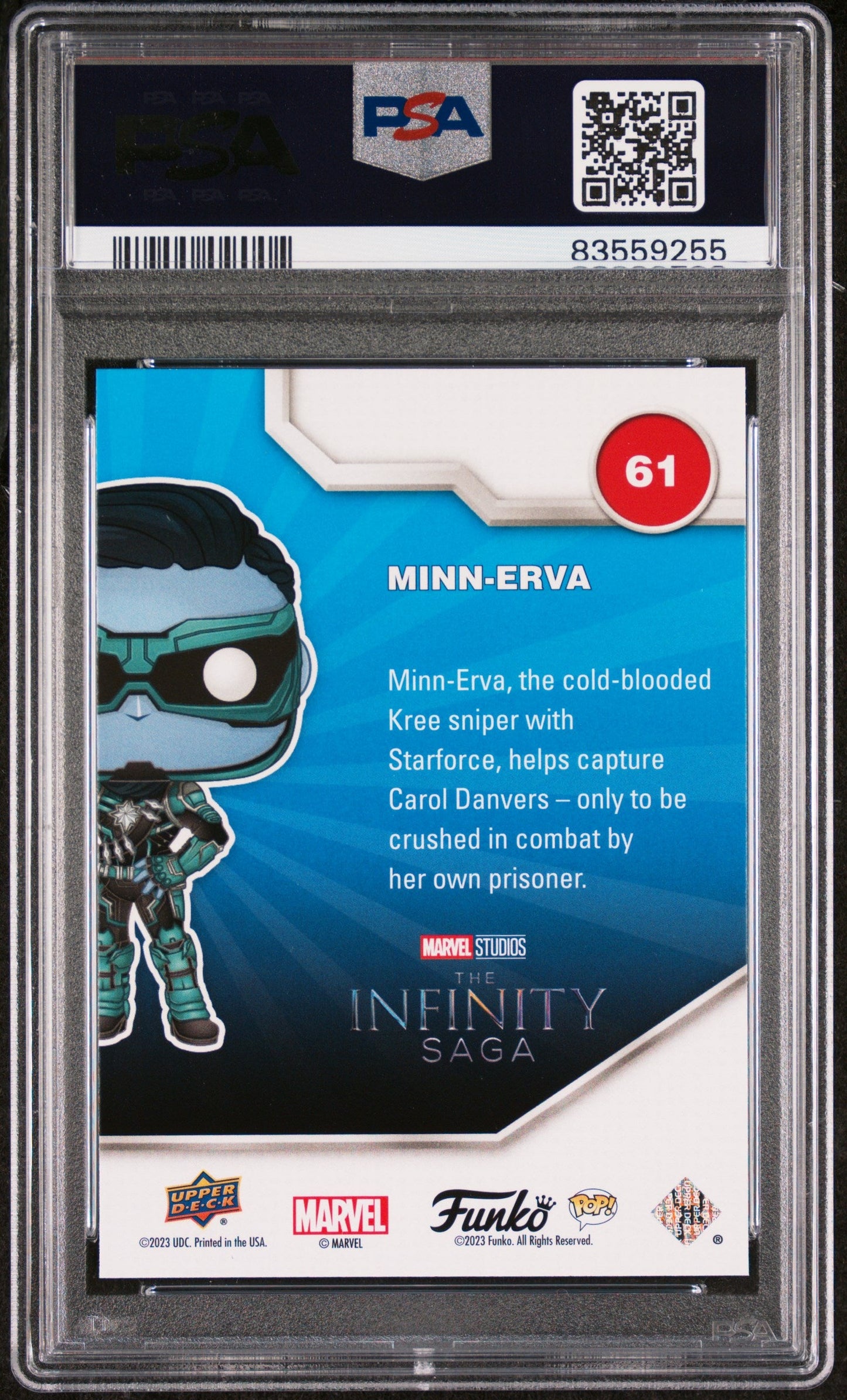 2023 UPPER DECK FUNKO POP MARVEL MINNERVA PLATINUM #61 PSA 10