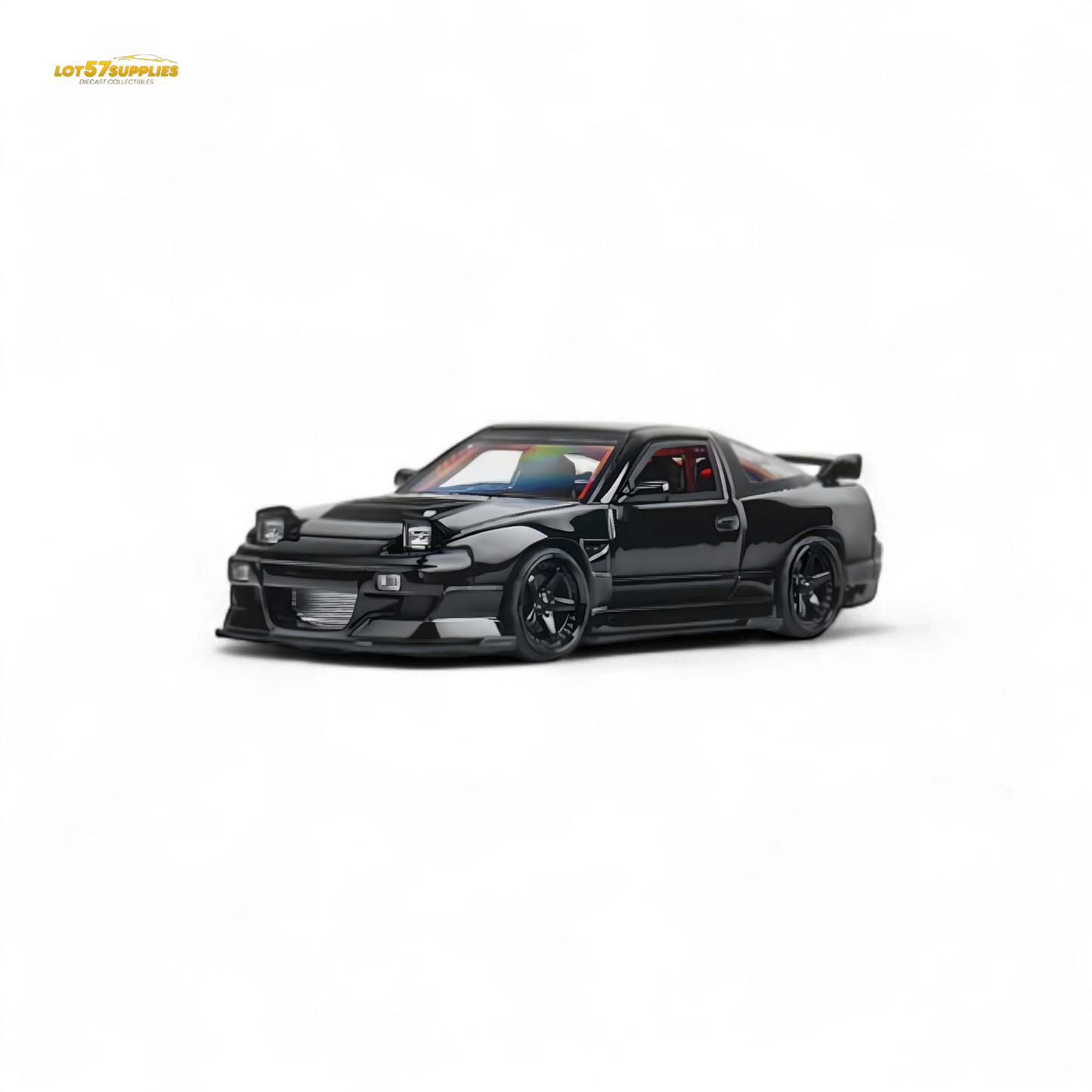 MicroTurbo Custom 180SX Type X Metallic Black MIYABI 1:64