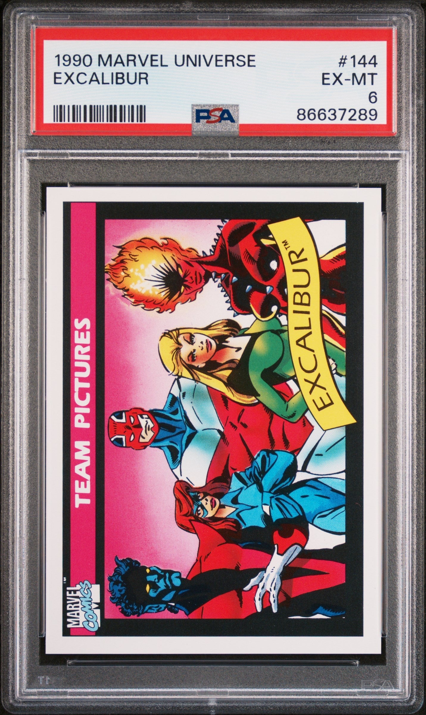 1990 MARVEL UNIVERSE EXCALIBUR #144 - PSA 6