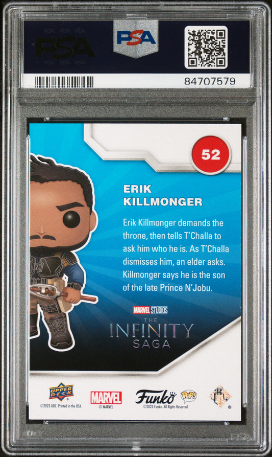 2023 UPPER DECK FUNKO POP MARVEL ERIK KILLMONGER PATINA #52 PSA 10
