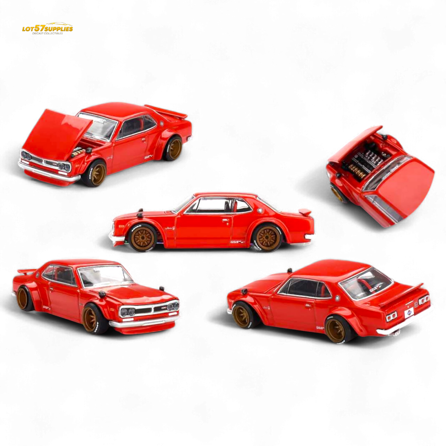 Kaido House Nissan Skyline 2000GT-R Red (KPGC10) Kaido Street V1 1:64