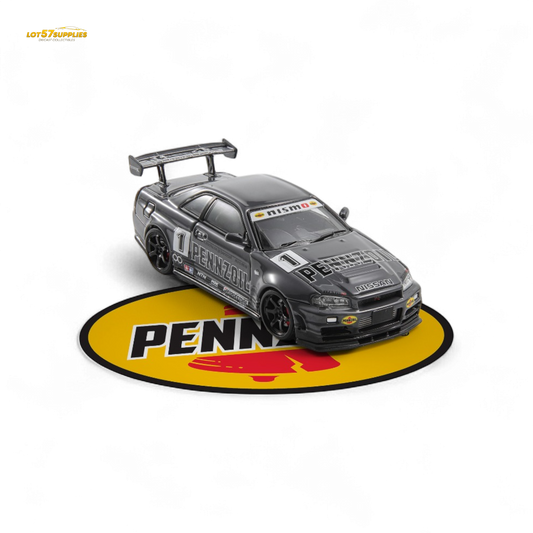 Fast Speed FS 1:64 Skyline GT-R R34 Nismo Z-Tune Pennzoil #1 – Grey (Foshan AIT Exhibition Edition)