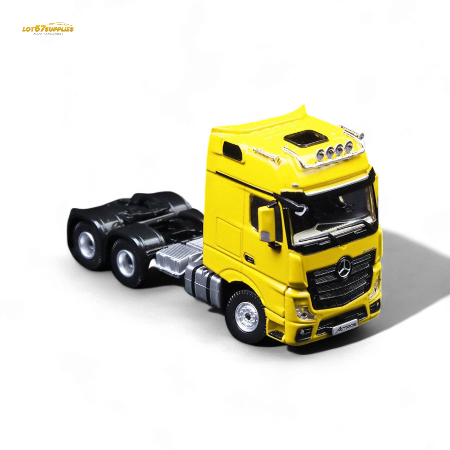 TimeMicro & Perka BENZ FLATBED TRANSPORT VEHICLE - Yellow 1/64