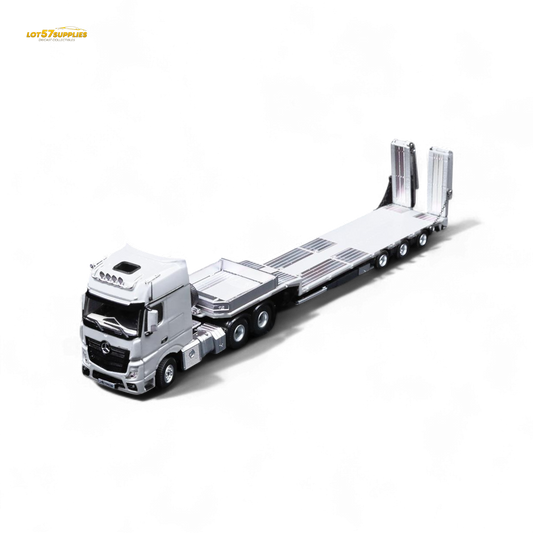 TimeMicro & Perka BENZ FLATBED TRANSPORT VEHICLE - White 1:64
