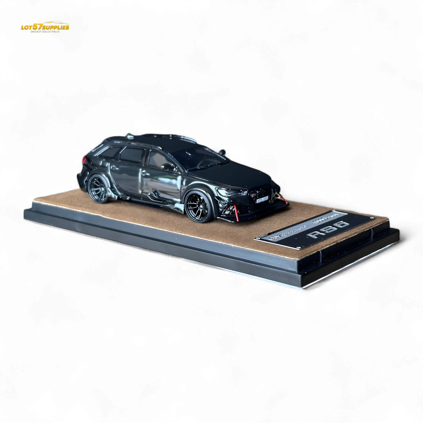 Qidian Model Audi RS6 Avant (C7) Crock Station wagon DTM Wide-Body Modified - Black 1/64