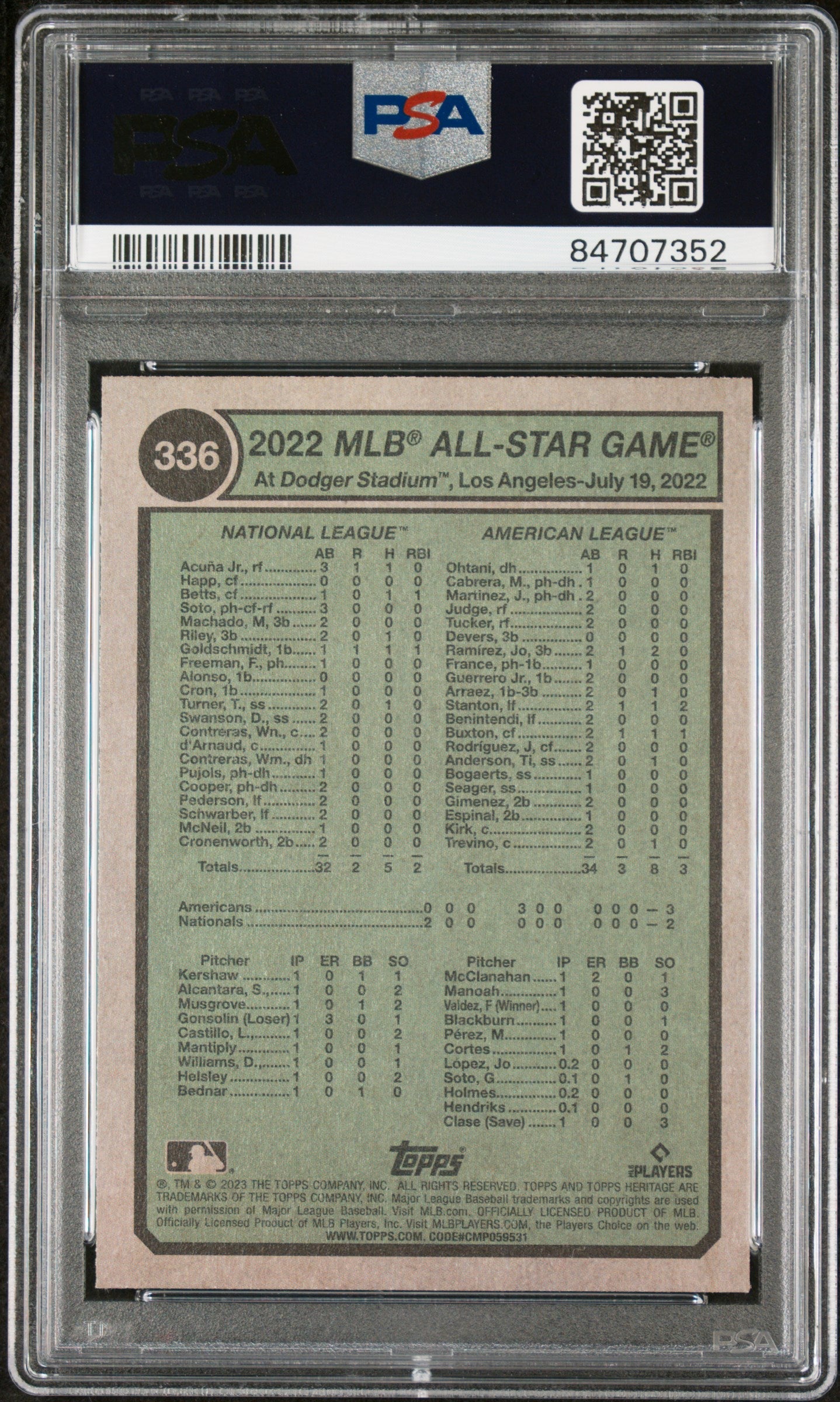 2023 TOPPS HERITAGE ACUNA JR/JUDGE #336 - PSA 10