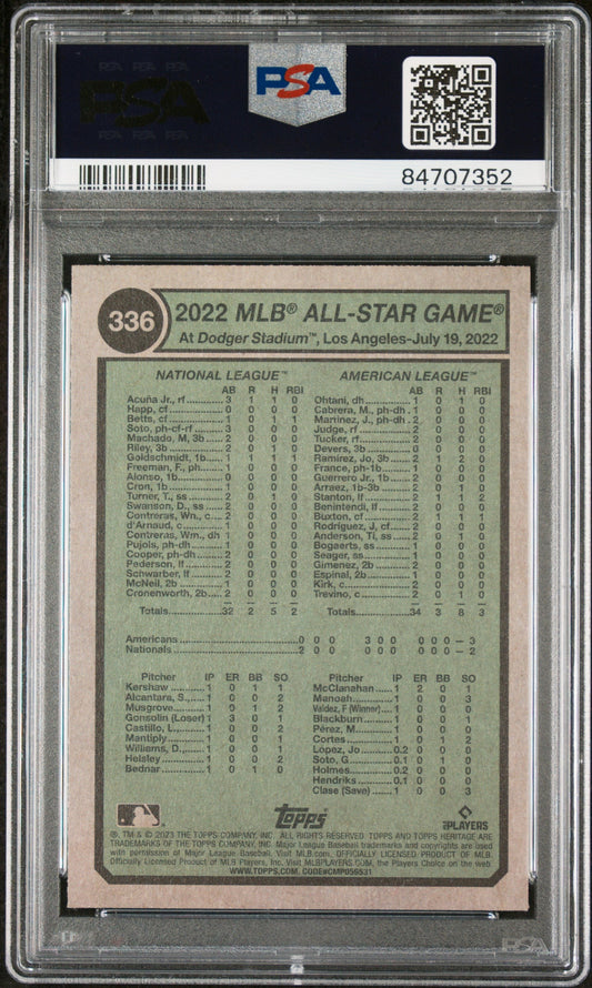 2023 TOPPS HERITAGE ACUNA JR/JUDGE #336 - PSA 10